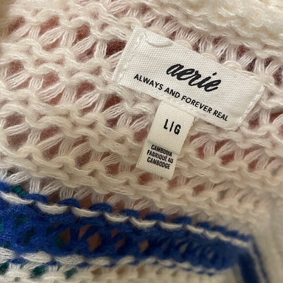 Aerie Slouchy Cardigan Striped Large - Picture 5 of 6